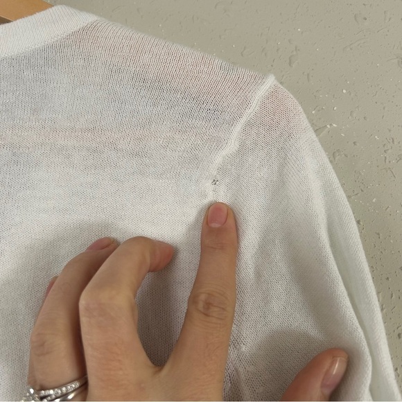 🦋 Forever 21 White Cardigan Neutral Casual Small - Picture 4 of 4